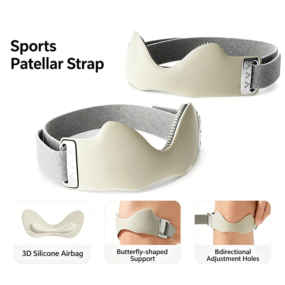 Adjustable Silicone Knee Support Straps – Pair